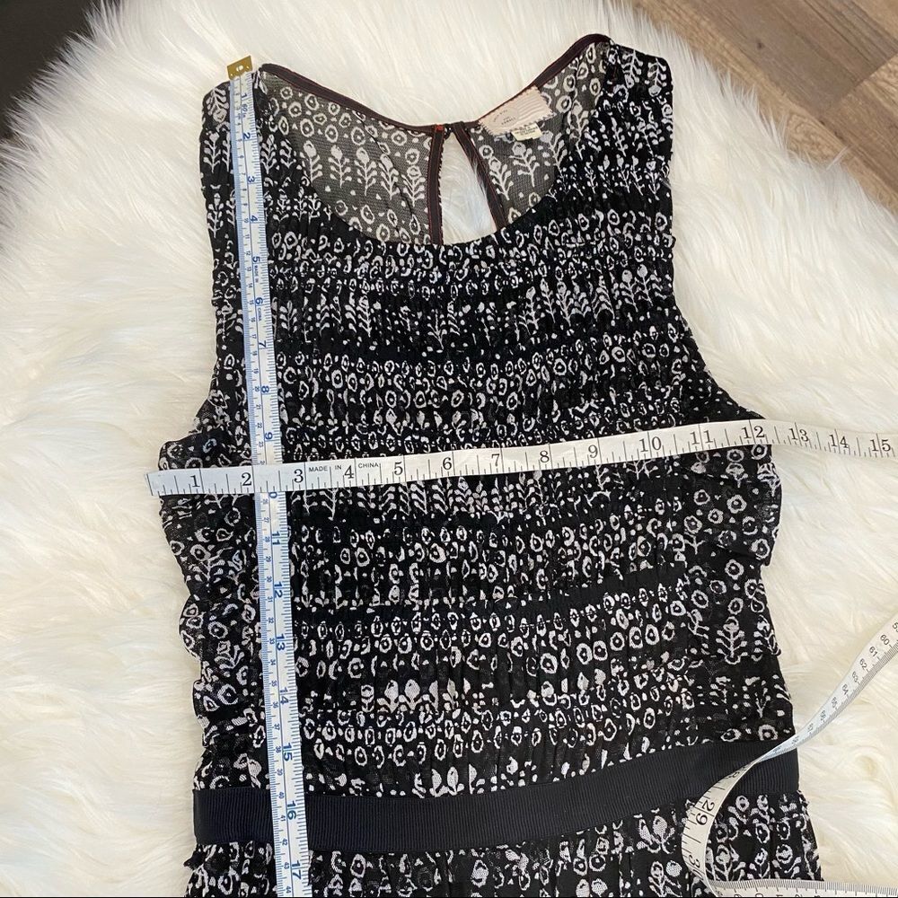 Anthropologie Postcard black Sleeveless Black Floral Pleated fit & flare dress X - Picture 9 of 12